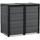 KETER Mülltonnenbox Hide Away 2x 240 Liter | 138x84x121 cm Kunststoff, Grau)