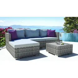 OUTFLEXX Gartenlounge, Polyrattan, langlebiges Material, pflegeleicht, witterungsbeständig, inklusive Kissen