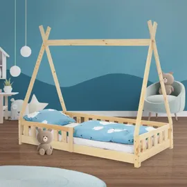 ML-Design Kinderbett Tipi 80 x 160 cm Kiefer natur beige
