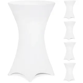 DEUBA Detex® Stehtischhusse Überzug 5er Set Ø80 Cm Ø Weiß