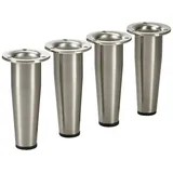 SO-TECH® Möbelfuß FOX-TROT höhenverstellbar um max. 12 mm, (Spar-Set, 4-St), Höhe 80 mm Edelstahloptik silberfarben 8 cm