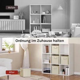Woltu Faltbare Aufbewahrungsbox 27 x 27 x 27 cm 3-tlg. Creme