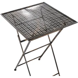 Beliani Bormio Bartisch 60 x 60 x 90 cm Schwarz/Gold