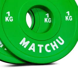 Matchu Sports Mini Hantelscheiben 1 kg Hantelscheibe grün