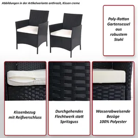 MCW Hamar Gartensessel 59 x 60 x 83 cm grau/creme 2 St.