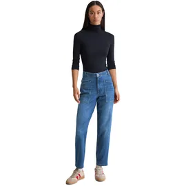 Marc O'Polo Boyfriend-Jeans "aus softem Cashmere Touch Denim", Damen, Gr. 27, Länge 32, blau (dunkelblau), Obermaterial: 92% Baumwolle, 6% Elastomultiester, 2% Elasthan, unifarben, loose fit knöchellang, Jeans
