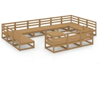 vidaXL 14-tlg. Garten-Lounge-Set Massivholz Kiefer