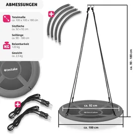 Tectake Nestschaukel Swayer Grau/Schwarz