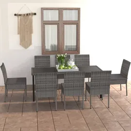 vidaXL Garten-Essgruppe 9-tlg. Grau