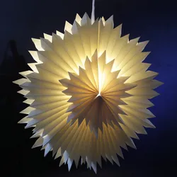 LED Papierstern EISBLUME - hängend - inkl. Kabel und LED Leuchtmittel - Timer - ...