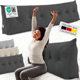 eloneo Rückenkissen – Keilkissen fürs Bett & Sofa, abnehmbarer Bezug, praktisches Seitenfach Handy 1 St Kissen