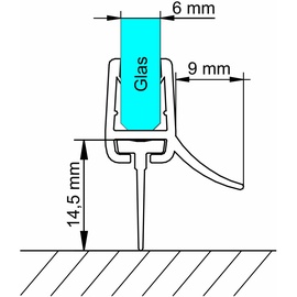 Schulte Wasserabweisprofil gebogen Länge: 60 cm