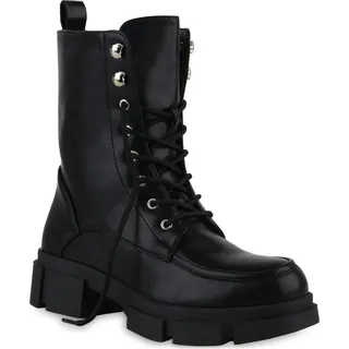 VAN HILL Damen Schnürstiefeletten in Schwarz,