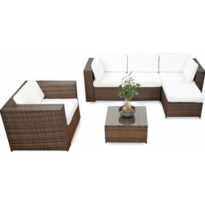 Polyrattan Gartenmöbel Lounge Möbel Sitzgruppe Lounge Hocker Tisch Sessel Sofa