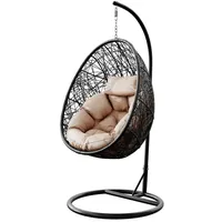 Mirjan24 Hängesessel Beige, Metall, 1-Sitzer, 90x195x95 cm, Gartenmöbel, Hängesessel