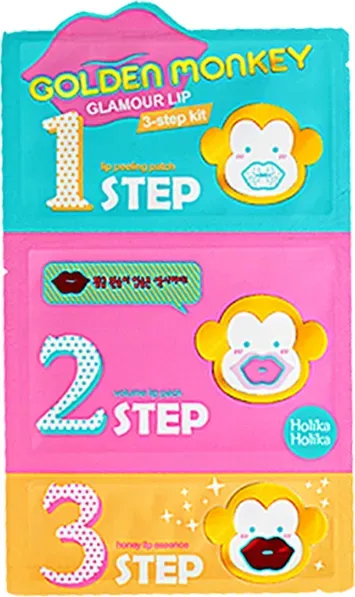 Holika Holika Golden Monkey Glamour Lip 3-Step Kit – 20 Stück