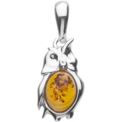 Ketten-Anhänger OSTSEE-SCHMUCK "Ostsee-Schmuck Anhänger Eule Anhänger Eule", weiß, Schmuckanhänger, Damen, 24 x 10mm, Silber 925 (Sterlingsilber), 1.9 g