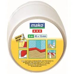 mako Weich-Sockelleiste selbstklebend KOMFORT, 45 x 15 mm, 5 m, weiß