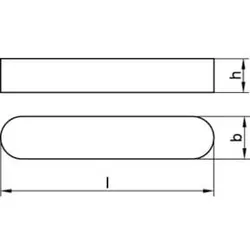 DIN 688 Passfedern, hohe Form, rundstirnig C45K A 16 x 10 x 140 S