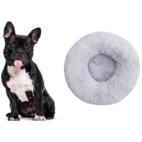 BENK Hundekorb Orthopädisches Hundebett Haustierbett Kuschelbett Hundekorb Plüsc grau 50 cm