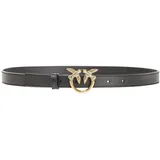 PINKO Damen Love Berry H2 Belt Kalbsleder Set Gürtel, Z99q_schwarz-Antique Gold, M - M