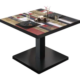 GGM Möbel BM | Bistro Loungetisch | B:T:H 80 x 80 x 41 cm | Vintage Bunt / Schwarz