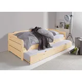 otto home Kinderbett Reete 90 x 200 cm Kiefer massiv braun beige