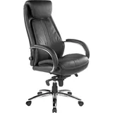 Kijng Chefsessel Throne Schwarz Leder - Ergonomischer Bürostuhl Schreibtischstuhl Stuhl Sessel - Schwarz