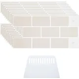 Zfseyuh 10 Stücke Fliesenaufkleber Upgrade Dickere 3d Fliesenaufkleber Klebefliesen Vinyl für Küche, Schlafzimmer, Wohnungsdekoration, 30,5 x 15,3 cm, Beige