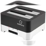 Renkforce RF-DOCKING-02 USB-A (USB 3.0) SATA 6 Gb/s 2 Port Festplatten-Kopierstation 2.5 Zoll, 3.5 Zoll mit Clone-Funktion