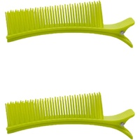 FRCOLOR Haarspangen Für Damen 2 Stück Haarglätterkamm Haarschneide-Griffclip Haarstyling-Haarclip Haarfärbeclip (Kleine Größe Grün) Haarspangen Für Frauen