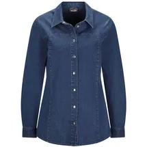 GOLDNER Hemdbluse Stilvolle Denim-Bluse blau 42