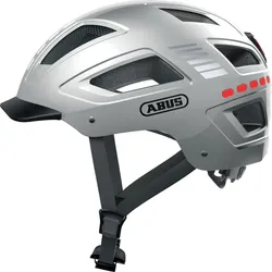 Fahrradhelm ABUS "HYBAN 2.0 LED" Gr. L, silber (signal silber), Helme, L Kopfumfang: 56cm - 61cm