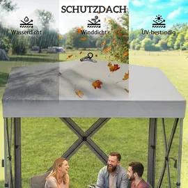 Outsunny Faltpavillon 1,85 x 1,85 m inkl. 4 Seitenteile Dunkelgrau