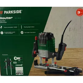 Parkside PARKSIDE® Oberfräse Set POF1200 D3, mit 6 Fräsbits, Fräse, 1200W, Fräsmaschine elektrisch (230V)