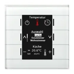 MDT BE-GBZW.01 KNX Glas Bedienzentrale Smart mit Farbdisplay, Weiß BEGBZW01