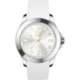 ICE-Watch - Ice Steel White gold - Weiße Damenuhr mit Silikonarmband - 020384 (Medium)