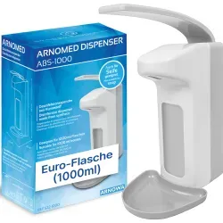 ARNOMED Desinfektionsmittelspender, ABS Kunststoff, weiß 522-1000 , Füllvolumen: 1 Liter