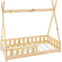 ML-Design Kinderbett Tipi 70 x 140 cm Kiefer natur beige