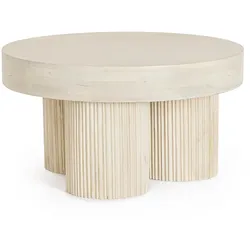 Couchtisch Dacca aus Mangoholz Ø 75cm, Creme