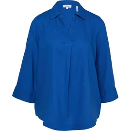 s.Oliver Leinenmix-Bluse mit 3/4-Ärmeln und Turn-up - blau - 46