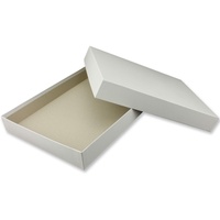 NEUSER PAPIER Hochwertige Aufbewahrungs- und Geschenkboxen - 2 Stück - DIN A5 - Weiss bezogen - 215 x 154 x 40 mm