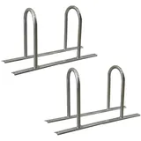 Baumarktplus Fahrradständer 2 x Anlehnbügel 140 x 88 cm Stahl feuerverzinkt Ø 50 mm grau