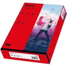 Inapa farbiges Druckerpapier, buntes Papier tecno Colors: 80 g/m2, A4, 2.500 Blatt (5x500), intensivrot