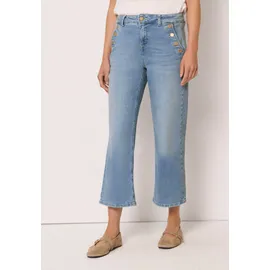 street one studio STREET ONE 7/8 Cropped Wide Leg Jeans, mit Knopfdetail - blau