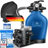 Kesser Sandfilteranlage 10.200 l/h inkl. 700 g Filterbälle + Schlauchschellen 4 St. blau