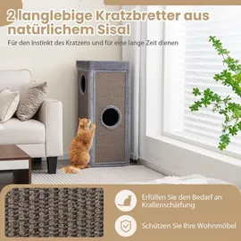 Goplus Kratzbaum 4-stöckig grau