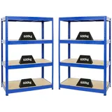 Proregal Mega Deal 2x Schwerlastregal Dino HxBxT 180 x 120 x 60 cm Fachlast 600 kg Blau