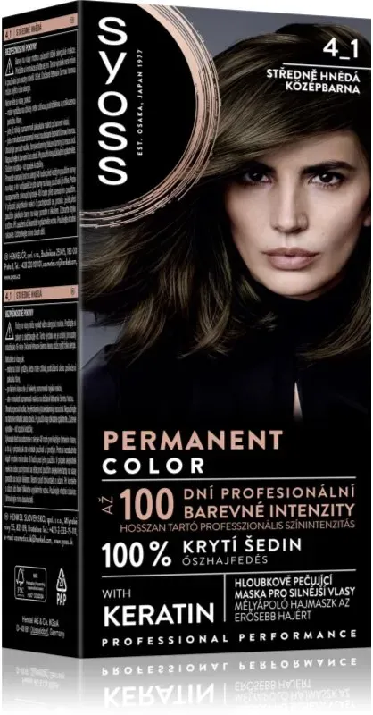 Syoss Permanent Color Permanent-Haarfarbe Farbton 4_1 Medium Brown 1 St.