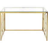 vente-unique Eckschreibtisch Goldfarben / Transparent
